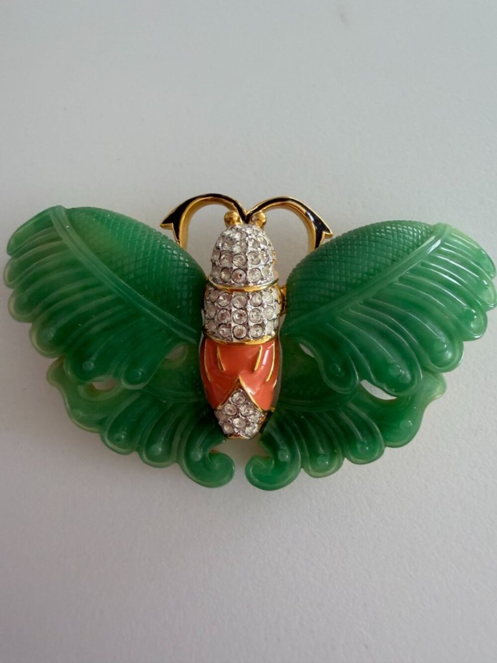 KENNETH JAY LANE Vintage Moth Resin Brooch Pin - Picture 2 of 8